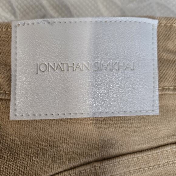 Jonathan Simkhai River Jeans Womens 26 Camet Beige High Rise Straight Crop Luxe - Picture 8 of 14